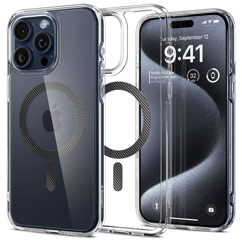 Калъф за iPhone 15 Pro - Spigen Ultra Hybrid MagSafe (ACS06717) - въглеродни влакна