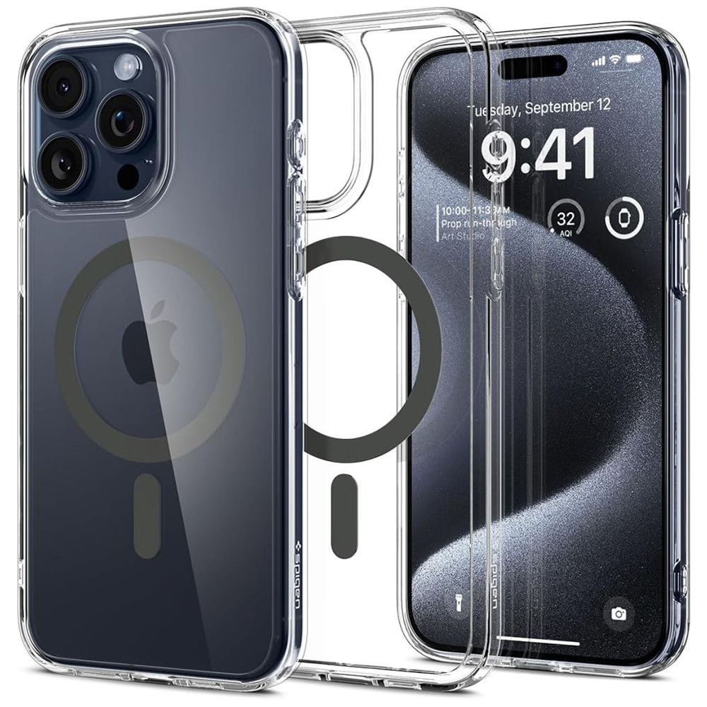 Калъф за iPhone 15 Pro Max - Spigen Ultra Hybrid MagSafe (ACS06577) - Графит