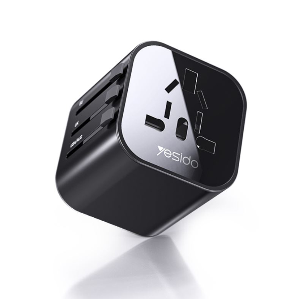 Priza Universal Adapter EU, UK, US, AUS - Yesido (MC09) - Черен