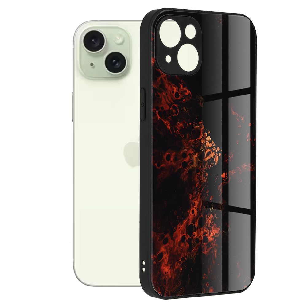 Калъф за iPhone 15 Plus - Techsuit Glaze Series - Червен Nebula