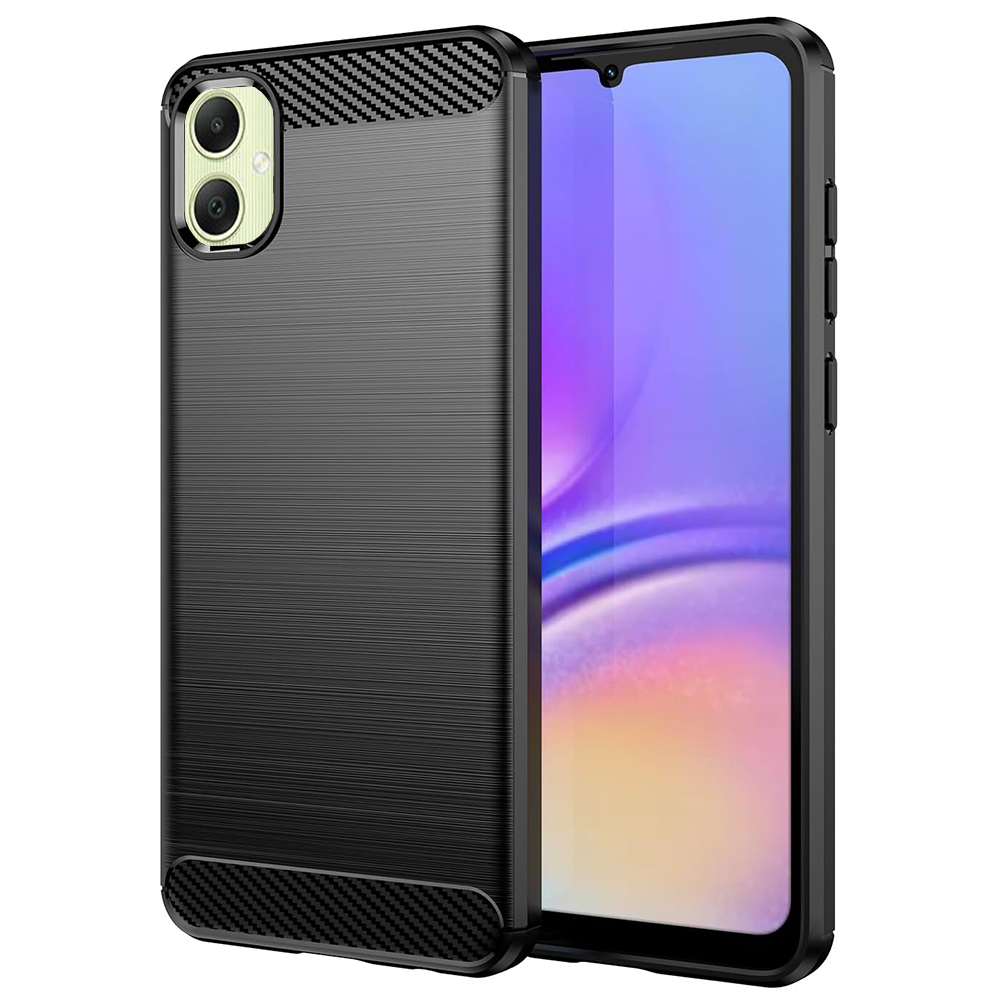 Калъф за Samsung Galaxy A05 - Techsuit Carbon Silicone - Черен