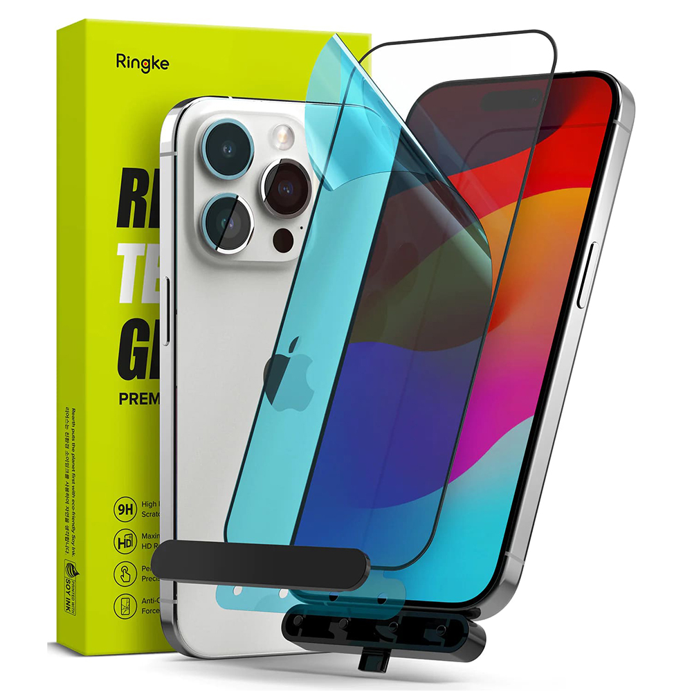 Калъф за iPhone 15 Pro Max - Ringke Tempered Glass - Черен