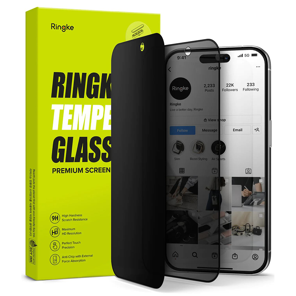 Калъф за iPhone 15 Pro - Ringke Tempered Glass - Privacy