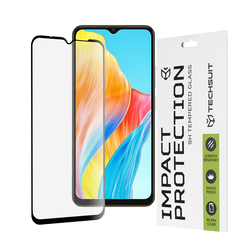 Oppo A38 / A18 - Techsuit 111D Full Cover / Full Glue Glass - Черен
