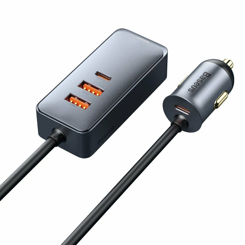 Зарядно устройство 2x USB, 2x Type-C, бързо зареждане, 120W - Baseus Share Together (CCBT-A0G) - сиво