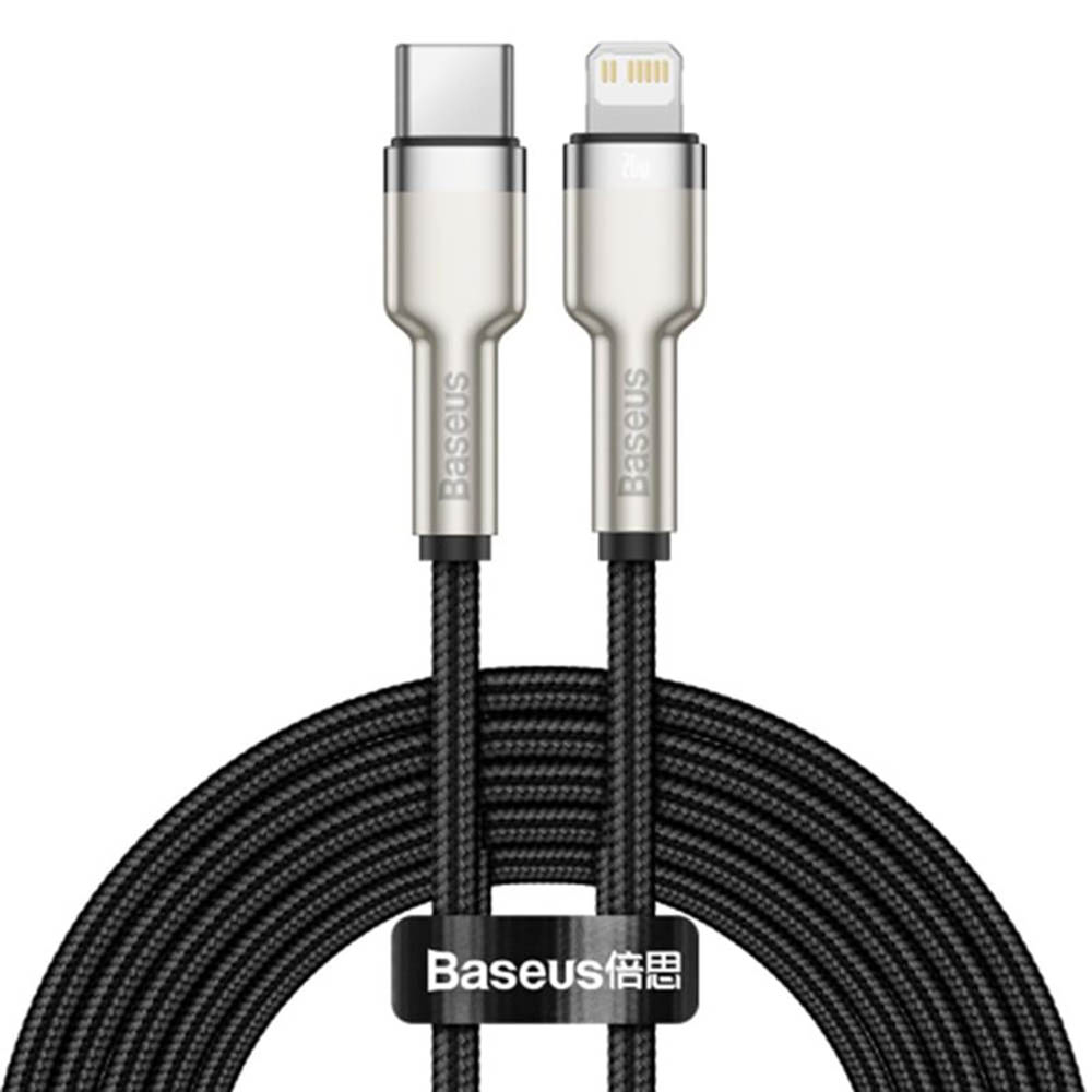 Кабел Type-C към Lightning, Fast Charging PD20W, 480Mbps, 2.4A, 1m - Baseus Cafule Series Metal (CATLJK-A01) - Черен