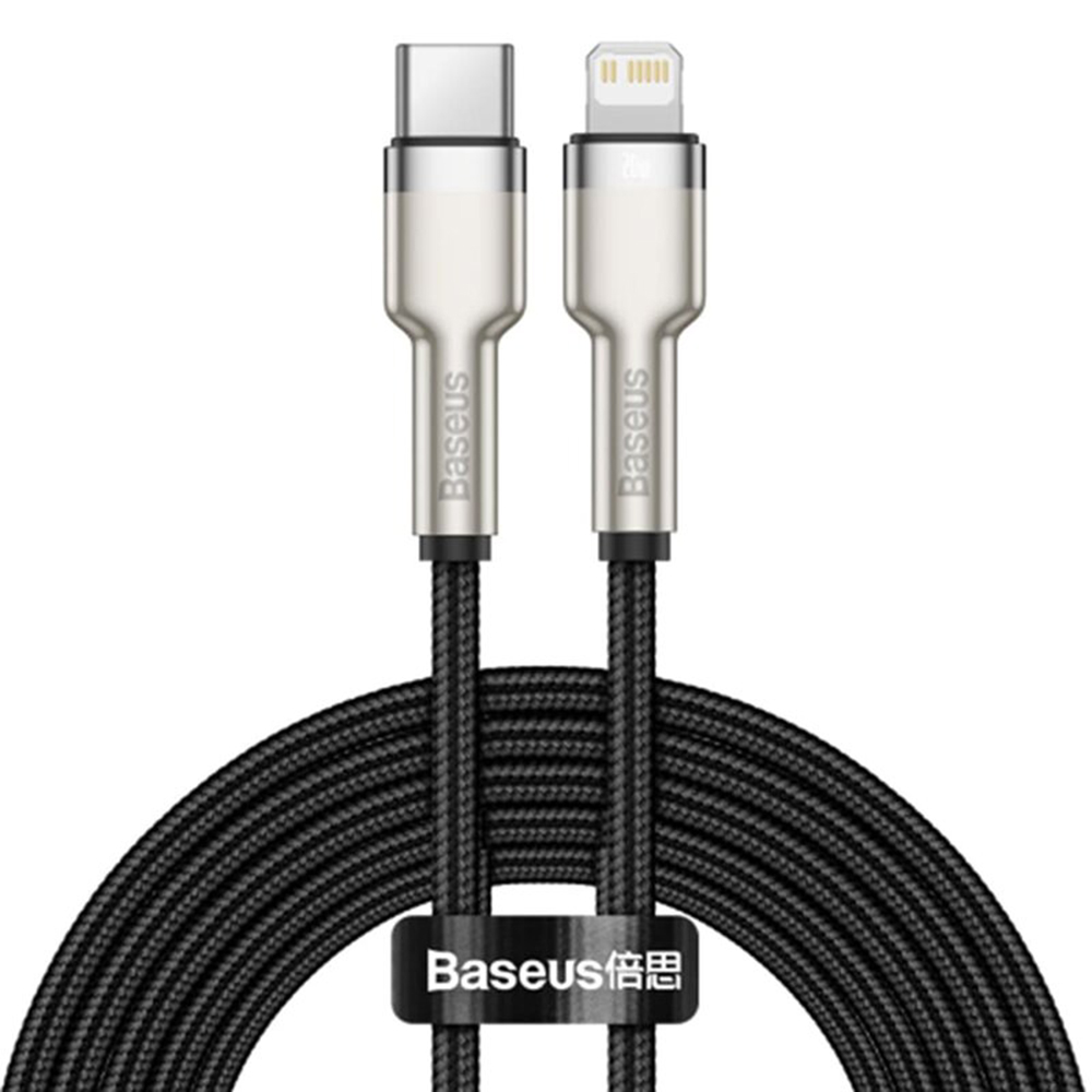 Кабел Type-C към Lightning, 20W, 25cm - Baseus Cafule Series Metal (CATLJK-01) - Черен