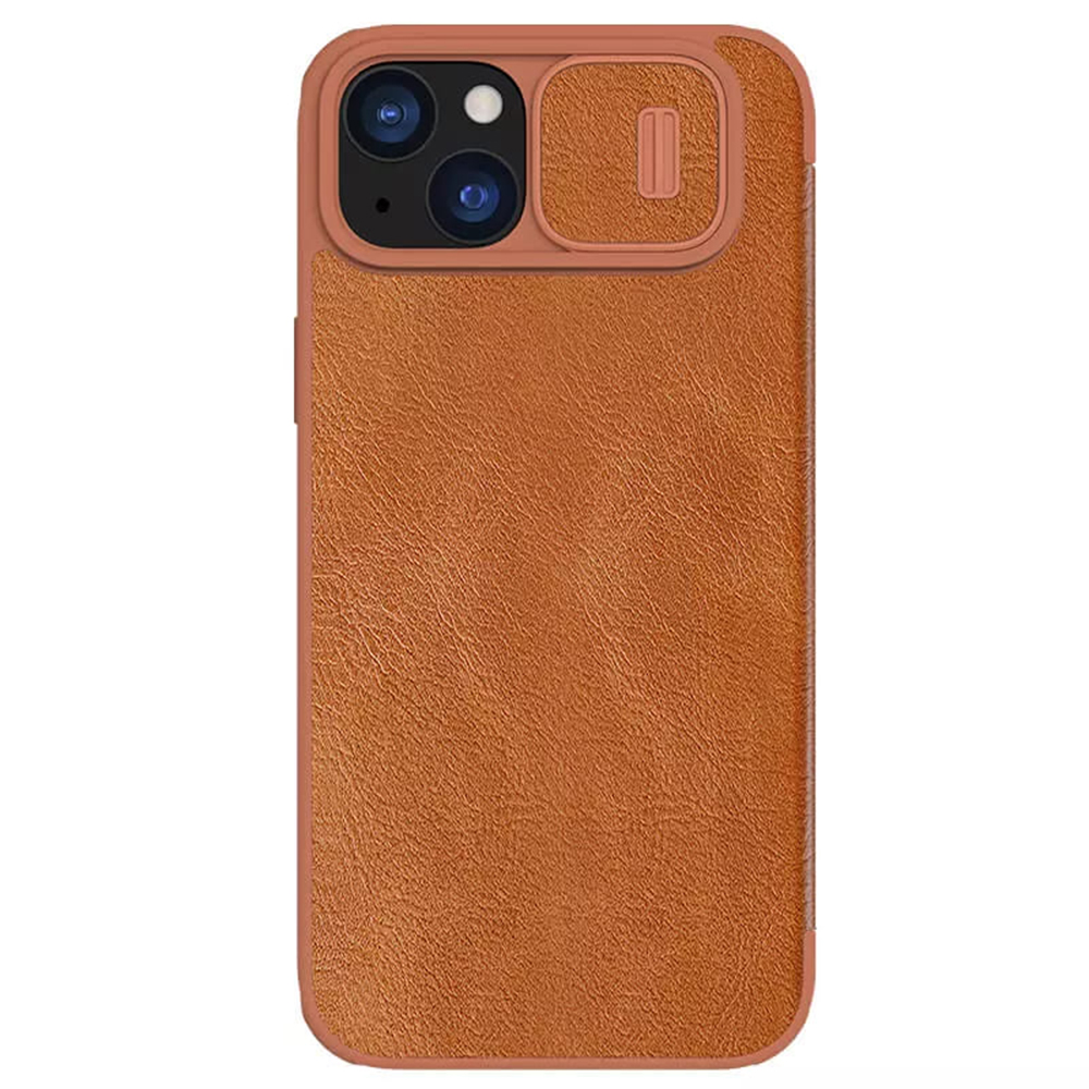 Калъф за iPhone 15 Plus - Nillkin QIN Leather Case - Кафяв