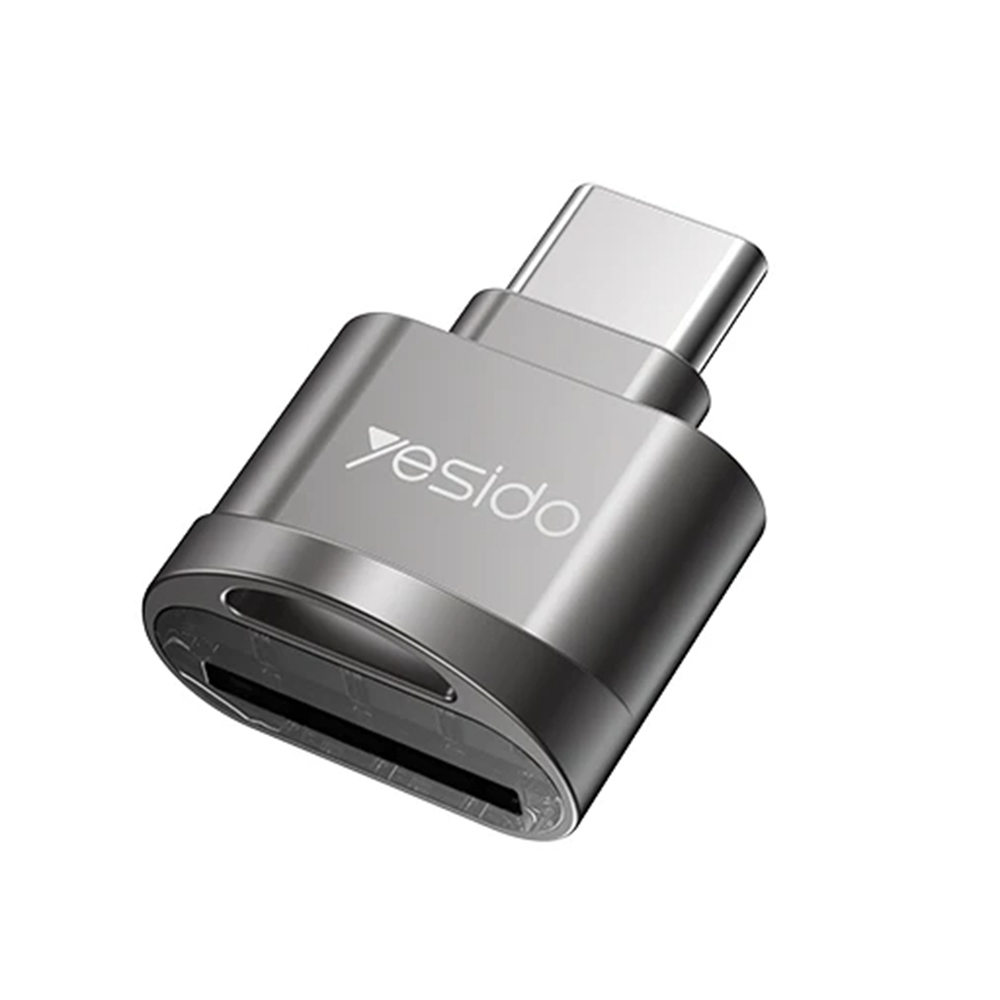 Четец на карти Type-C към TF с OTG функция - Yesido (GS19) - Сив