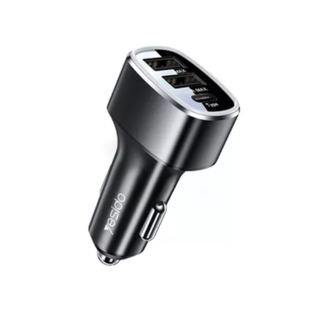 Двойно USB зарядно, Type-C, 49W - Yesido (Y47) - Черно