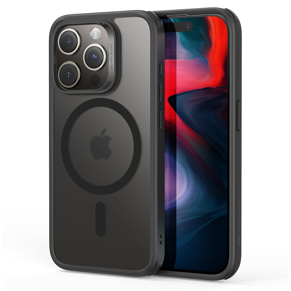 Калъф за iPhone 15 Pro Max - ESR Classic Classic Hybrid HaloLock - Frosted Черен