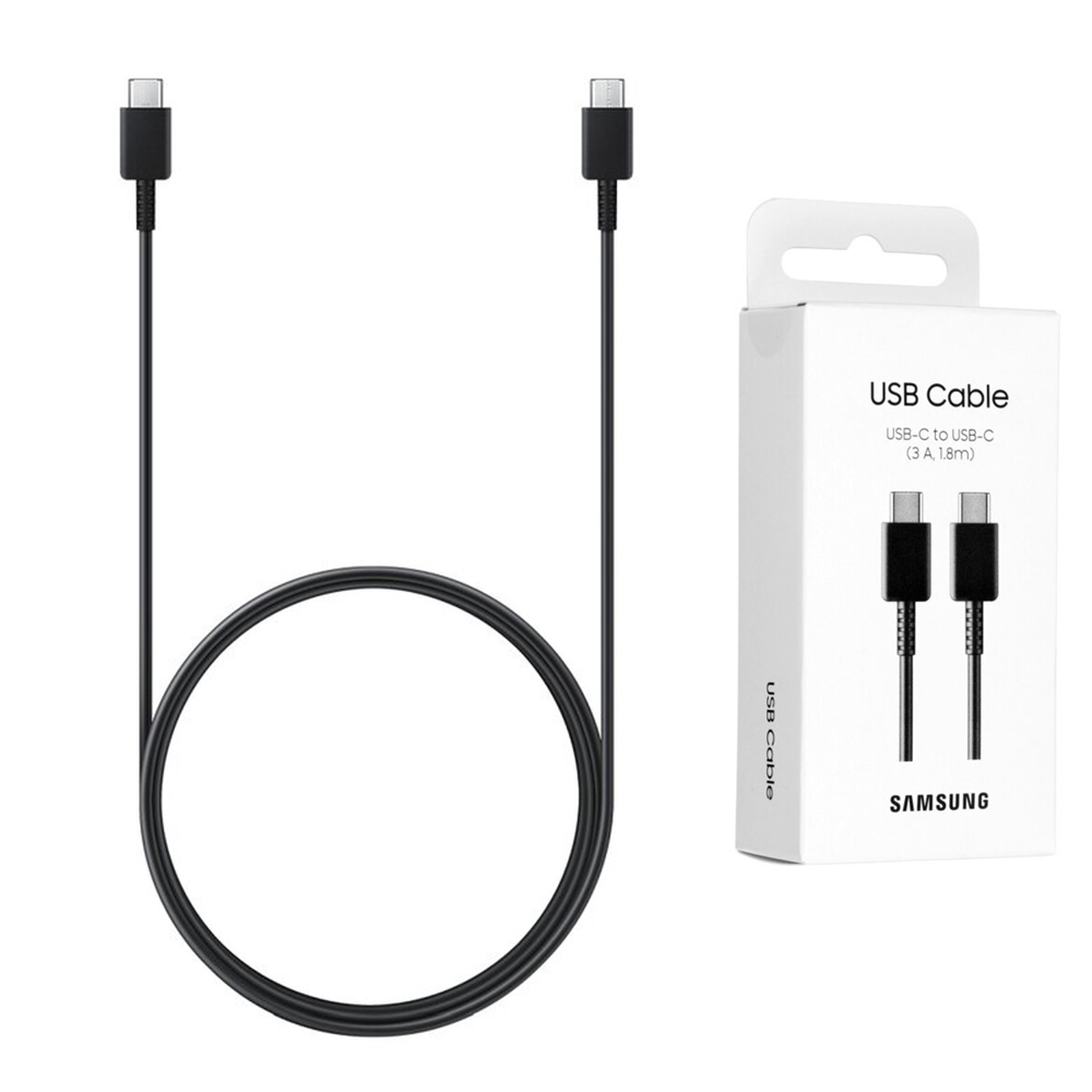 Кабел за данни Type-C към Type-C Fast Charging 3A, 1.8m - Samsung (EP-DX310JBEGEU) - черен (блистерна опаковка)