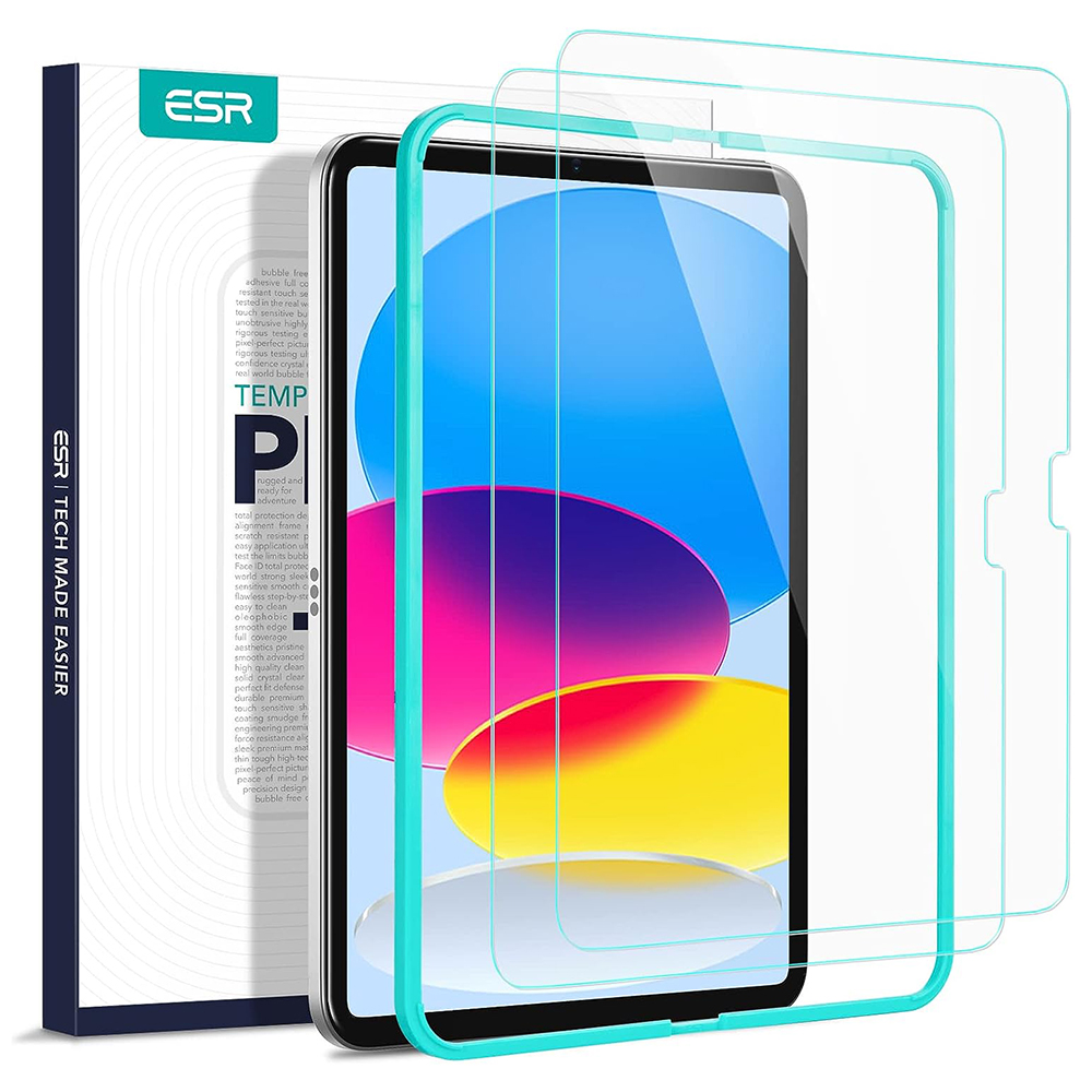 Капак за iPad 10 (2022) 10.9 / 11 (2025) (комплект 2) - ESR закалено стъкло 9H - прозрачно
