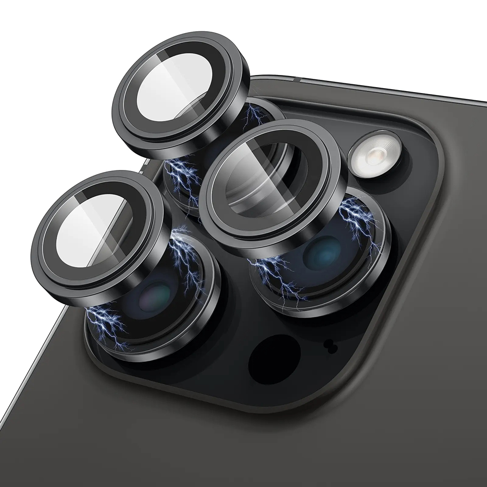 Калъф за iPhone 15 Pro / iPhone 15 Pro Max - Lito S+ Стъклен протектор за камера - черен титаниев