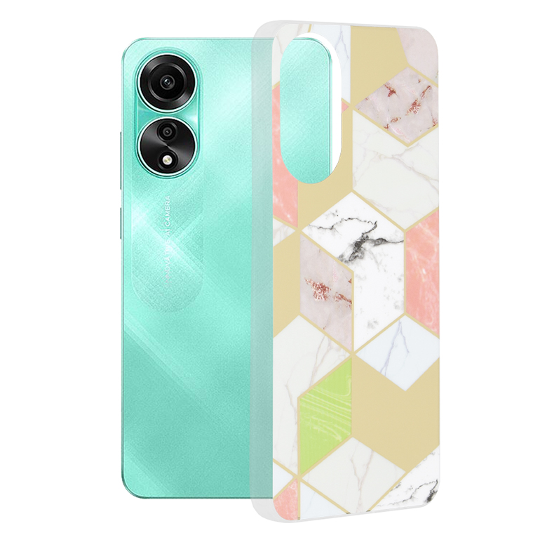 Калъф за Oppo A78 4G - Techsuit Marble Series - Лилав Hex