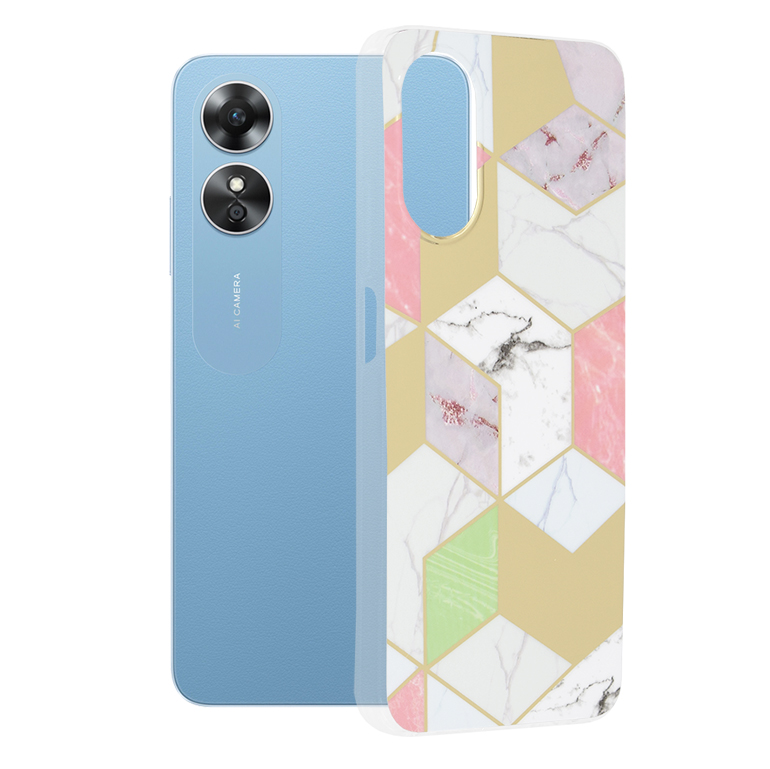 Калъф за Oppo A17 - Techsuit Marble Series - Лилав Hex