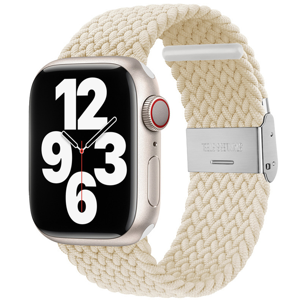 Каишка за Apple Watch 1/2/3/3/4/4/5/5/6/6/7/8/7/8/9/9/10/11/SE/SE 2/SE 3/Ultra/Ultra 2/Ultra 3 (42/44/45/46/49mm) - Techsuit Каишка за часовник (W032) - Star Light