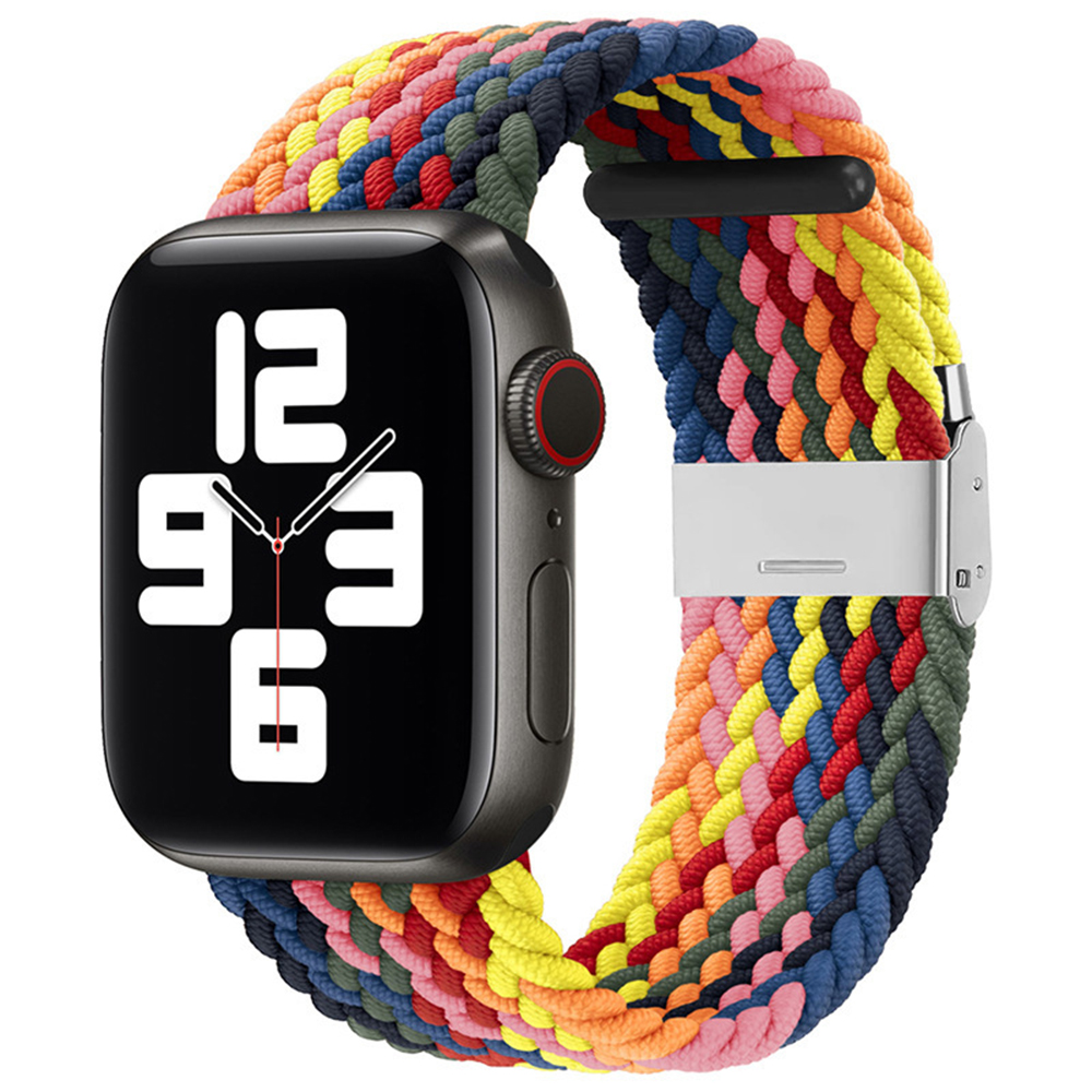 Каишка за Apple Watch 1/2/3/3/4/4/5/5/5/6/6/7/8/7/8/9/9/10/11/SE/SE 2/SE 3/Ultra/Ultra/Ultra 2/Ultra 3 (42/44/45/46/49/49 мм) - Каишка за часовник Techsuit (W032) - Цветно розово