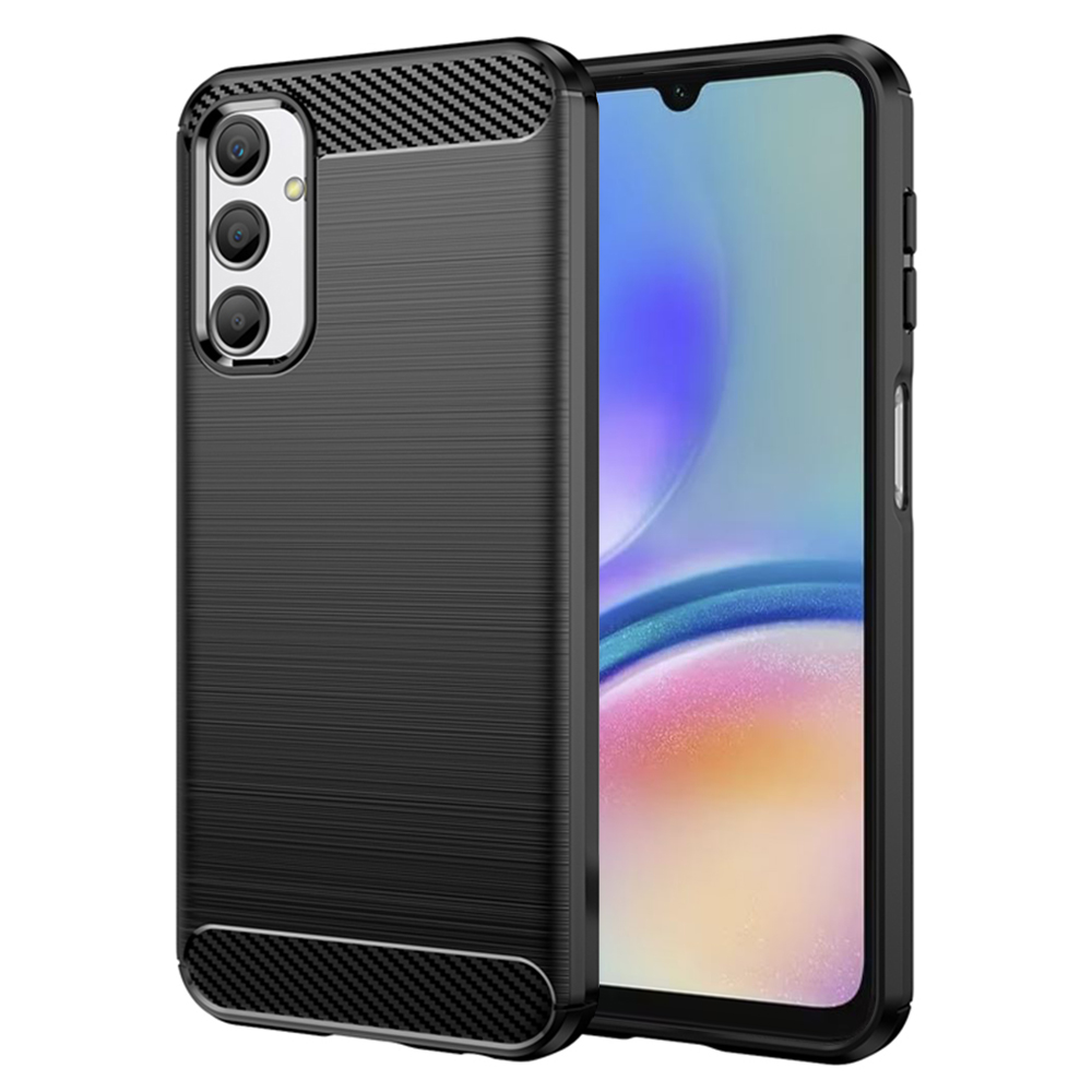 Калъф за Samsung Galaxy A05s - Techsuit Carbon Silicone - Черен
