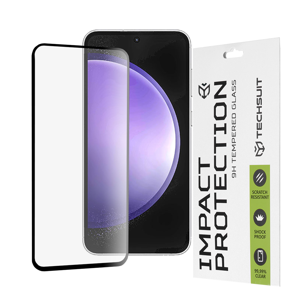 Калъф за Samsung Galaxy S23 FE - Techsuit 111D Full Cover / Full Glue Glass - Черен