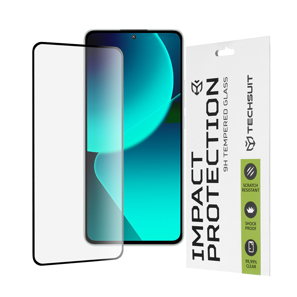 Капак за Xiaomi 13T / 13T Pro - Techsuit 111D Full Cover / Full Glue Glass - Черен
