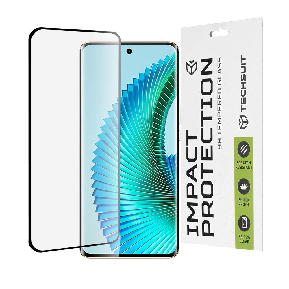 Капак за Honor Magic6 Lite / Xiaomi Redmi Note 15 5G / Poco M8 5G - Techsuit 111D Full Cover / Full Glue Glass / 3D Curved Screen - Черен