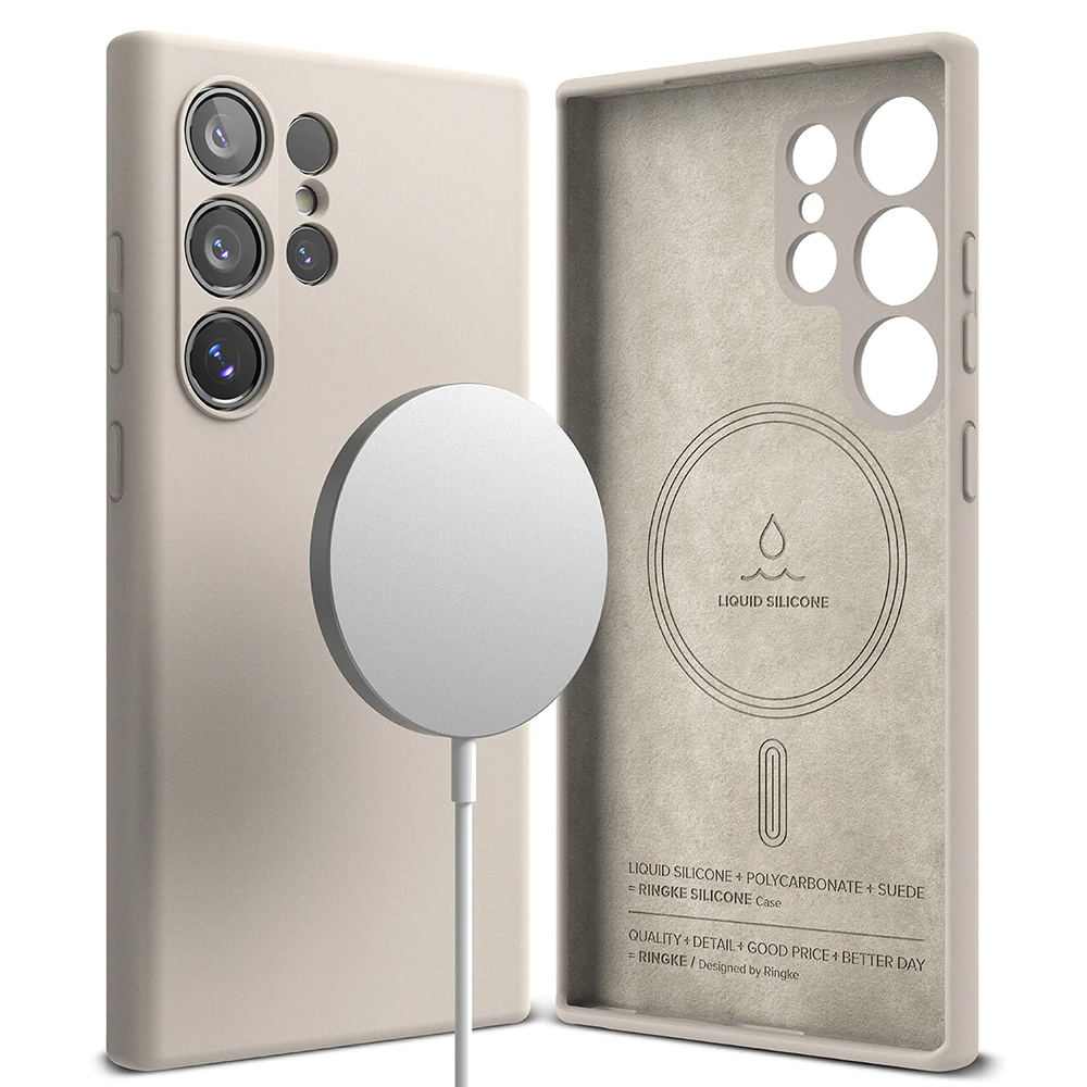 Калъф за Samsung Galaxy S24 Ultra - Ringke Silicone Magnetic MagSafe - Stone