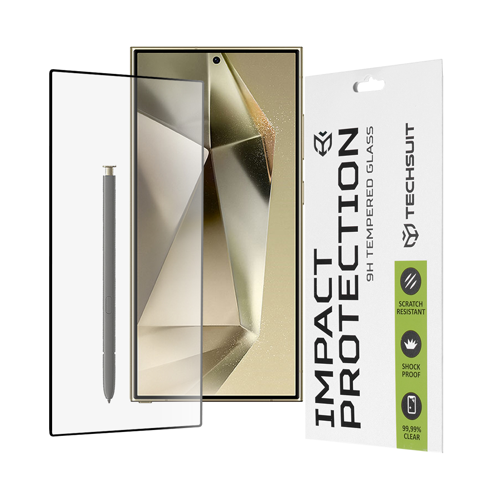 Капак за Samsung Galaxy S24 Ultra - Techsuit 111D Full Cover / Full Glue Glass - Черен