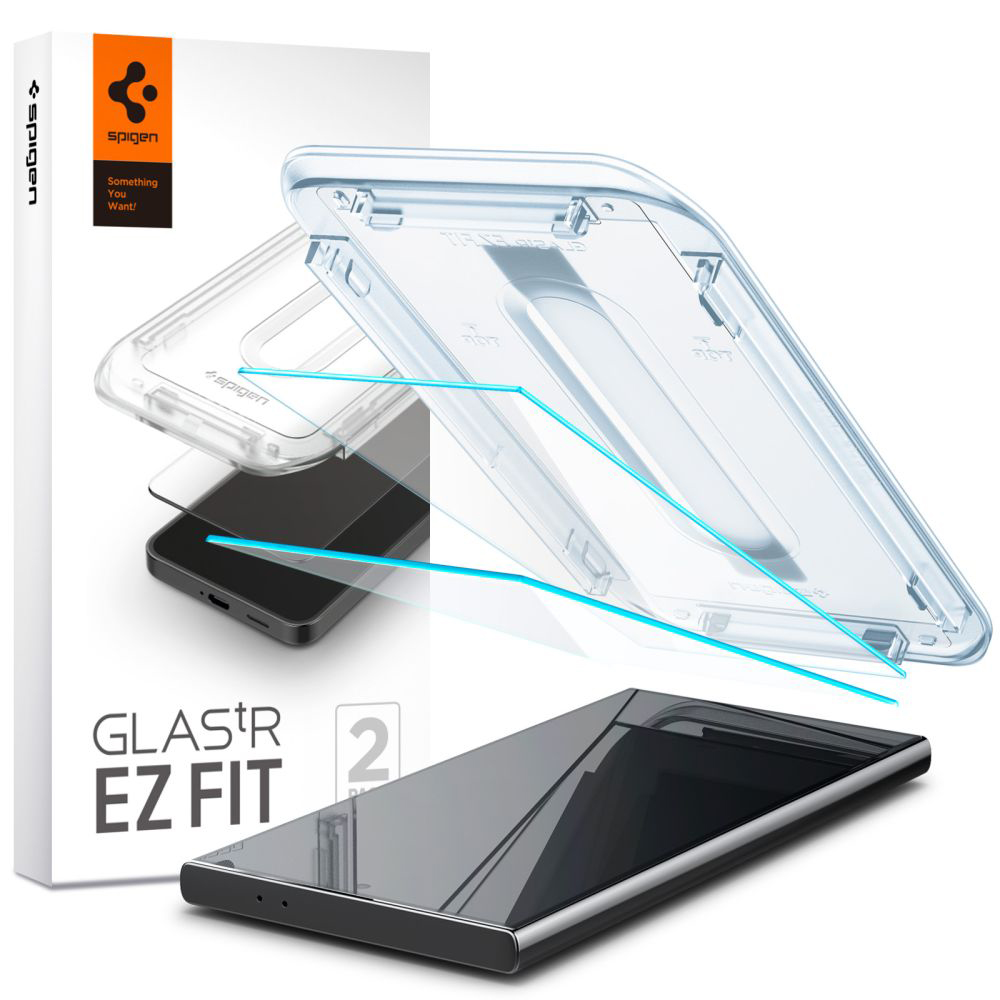 Калъф за Samsung Galaxy S24 Ultra (комплект 2) - Spigen Glas.tR EZ FIT (AGL07495) - Прозрачен
