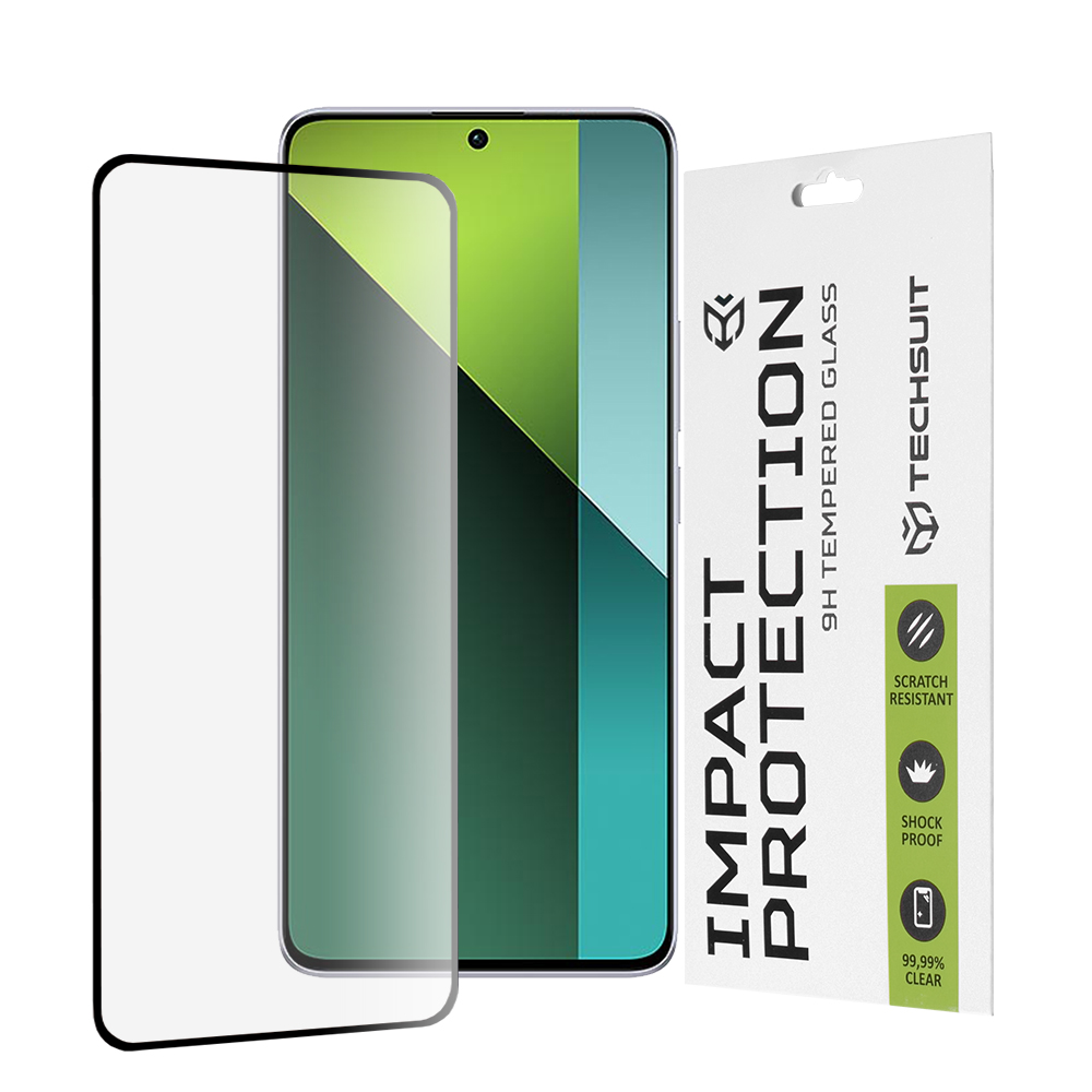 Капак за Xiaomi Redmi Note 13 Pro 5G / Poco X6 - Techsuit 111D Full Cover / Full Glue Glass - Черен