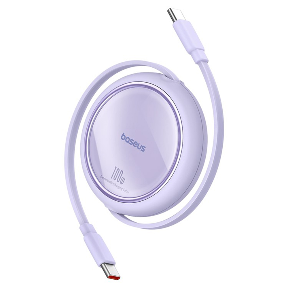 Кабел за данни Type-C към Type-C, 100 W, 1 m - Baseus Free2Draw Mini (P10364500511-00) - Nebula Лилав