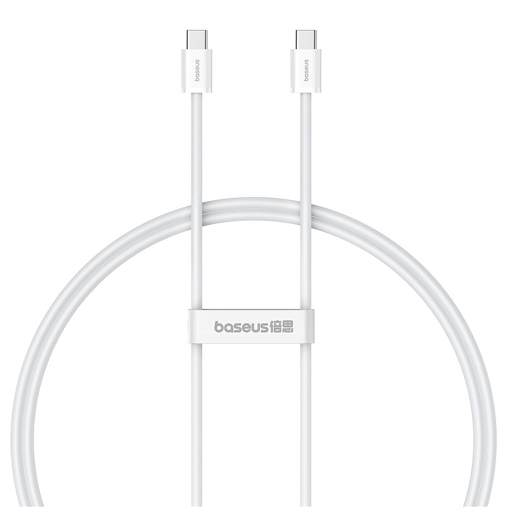 Кабел за данни Type-C към Type-C, 30W, 2m - Baseus (P10365200211-01) - Moon Бял