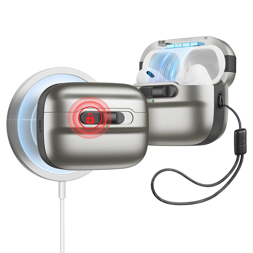 Калъф за Apple AirPods Pro 1/2 - ESR Pulse Magnetic HaloLock - Титан