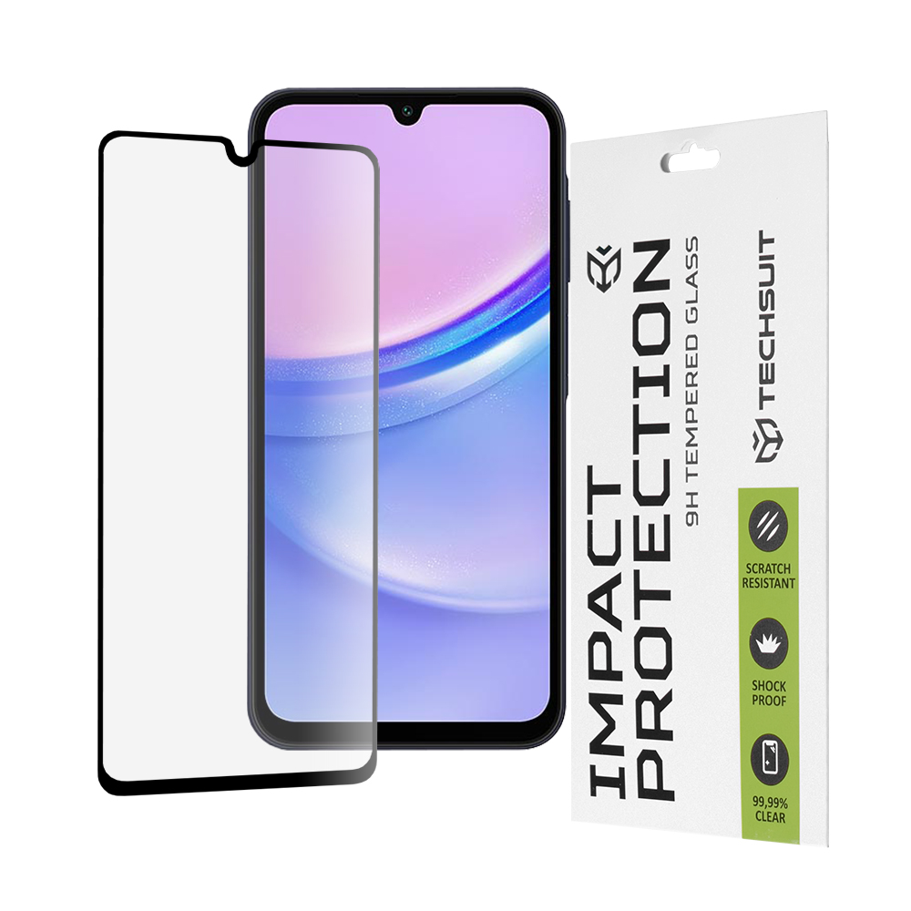 Калъф за Samsung Galaxy A15 4G / A15 5G / A24 / A25 5G / M15 - Techsuit 111D Full Cover / Full Glue Glass - Черен