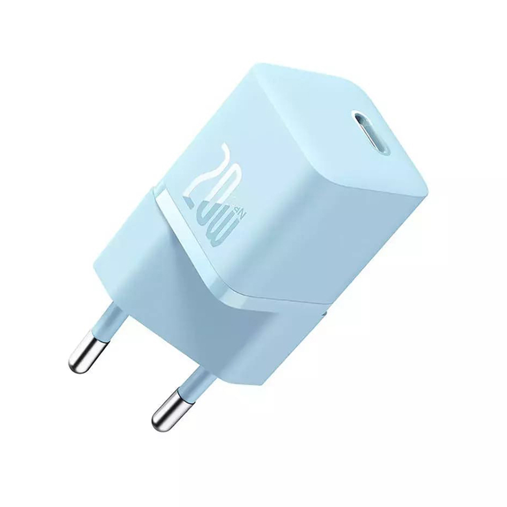 Зарядно устройство Type-C, бързо зареждане, GaN, 20W - Baseus (CCGN050103) - синьо