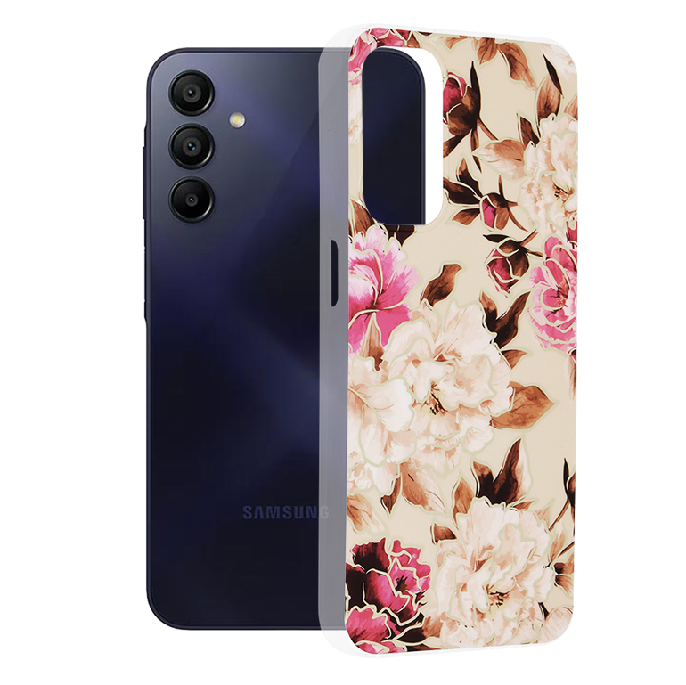 Калъф за Samsung Galaxy A15 4G / A15 5G - Techsuit Marble Series - Mary Berry Nude
