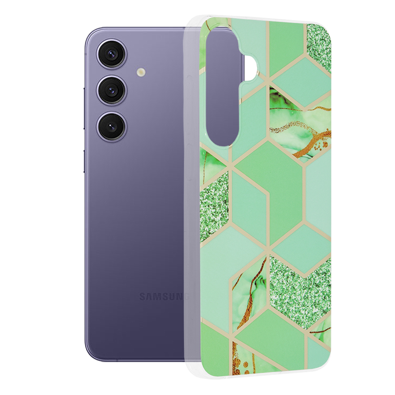 Калъф за Samsung Galaxy S24 Plus - Techsuit Marble Series - Зелен Hex