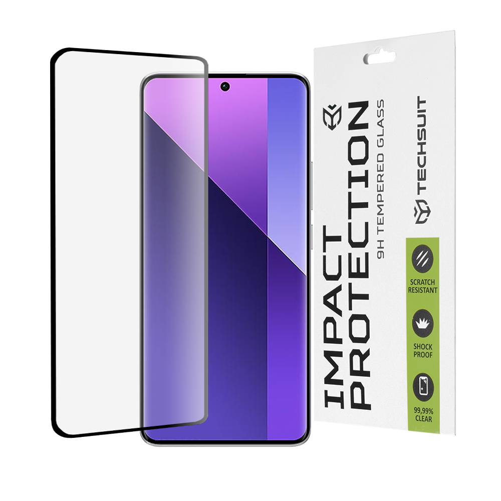Калъф за Xiaomi Redmi Note 13 Pro+ 5G / 14 Pro 5G / 14 Pro 4G / 14 Pro+ 5G / Poco X7 - Techsuit 111D Full Cover / Full Glue Glass / 3D Curved Screen - Черен