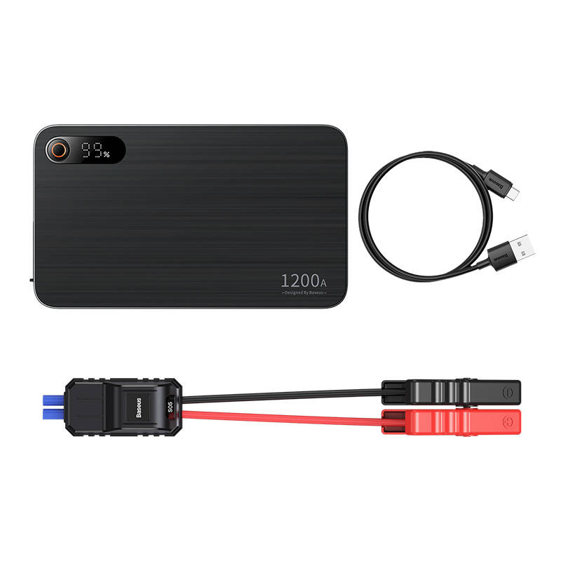 Jump Starter с клещи Jump Starter 1200A, 12000mAh - Baseus (C00245700111-00) - Черен
