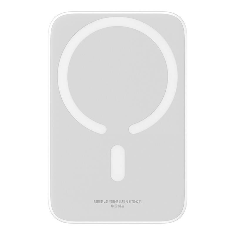 USB-C външна батерия, MagSafe, 6000mAh, 20W - Baseus Magnetic Mini Air (P100595900222223-00) - бяла