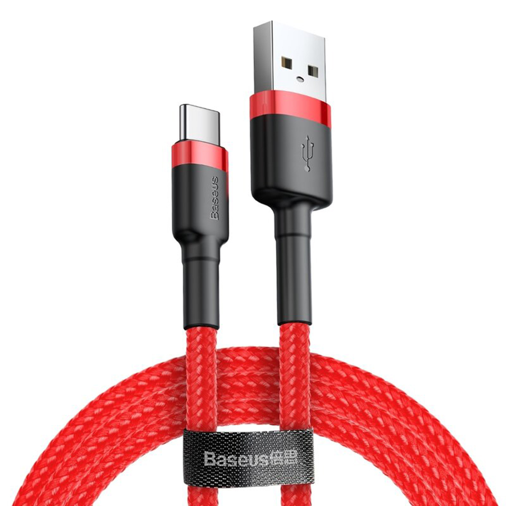Кабел USB към Type-C, 2A, 3m - Baseus Cafule (CATKLF-U09) - Червен
