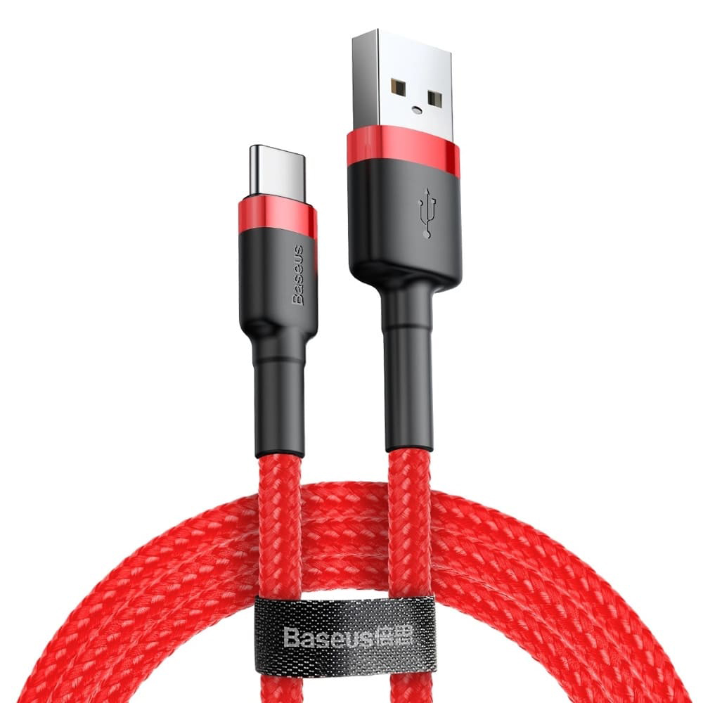 Кабел USB към Type-C, Fast Charge, QC3.0, QC3.0, 3A, 1m - Baseus Cafule (CATKLF-B09) - Червен
