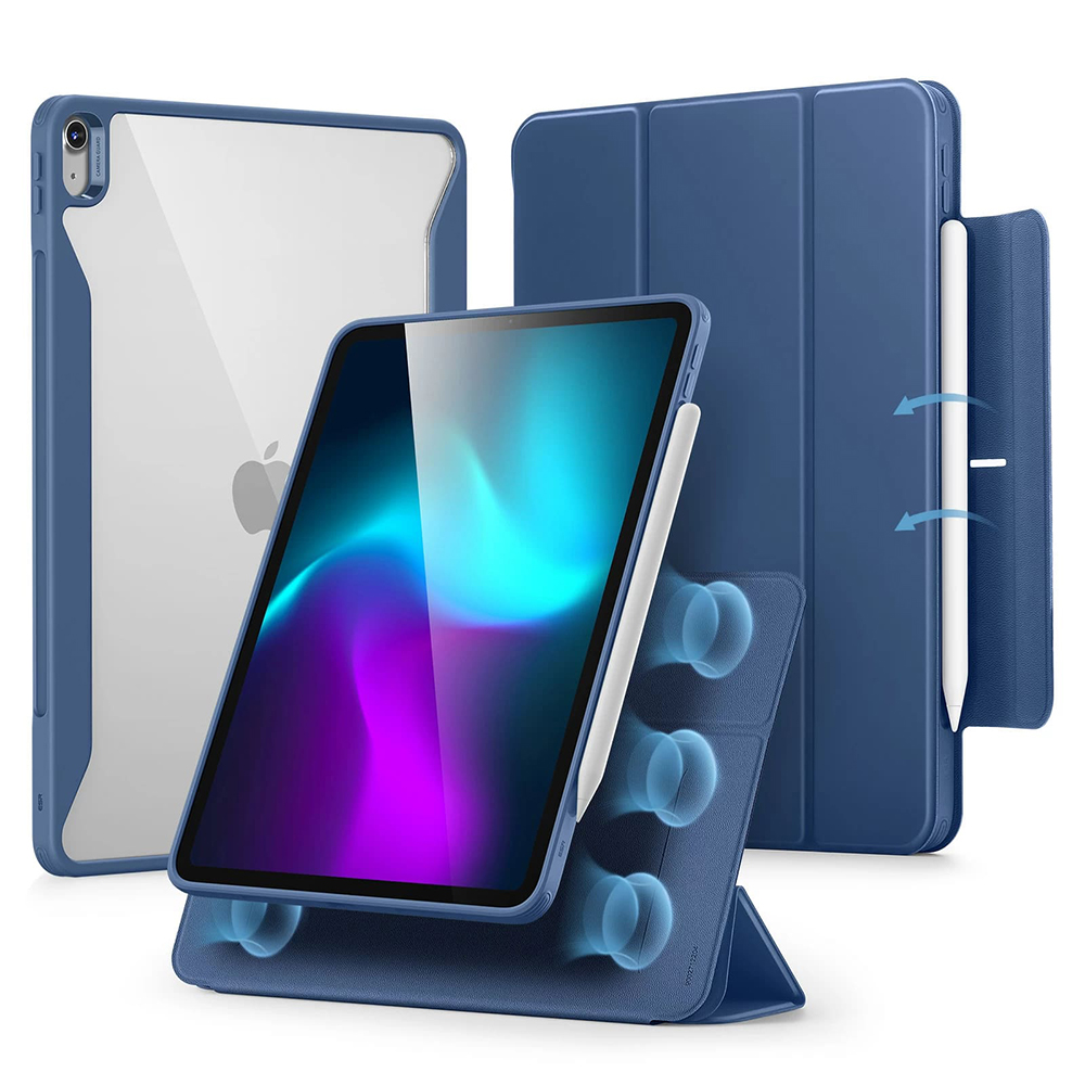 Калъф за iPad Air 13 (2024) / Air 13 (2025) / Air 13 (2026) - ESR Rebound Hybrid - Тъмносин Син