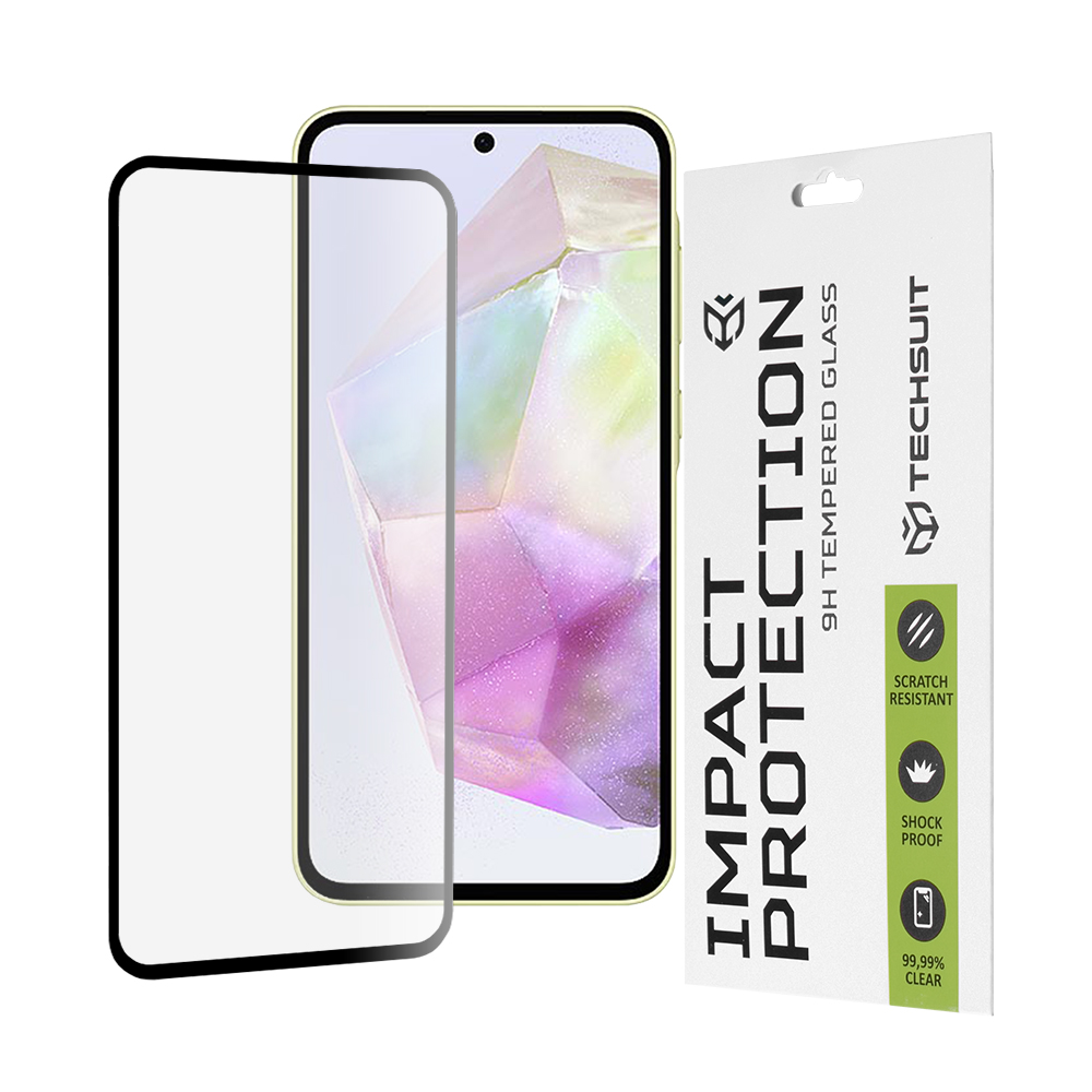 Калъф за Samsung Galaxy A35 5G / A55 5G / M35 / M56 - Techsuit 111D Full Cover / Full Glue Glass - Черен