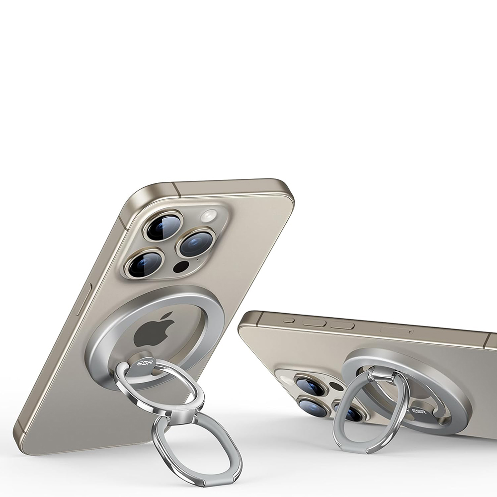 Държач за телефонен пръстен MagSafe - Стойка за пръстен ESR - естествен титан