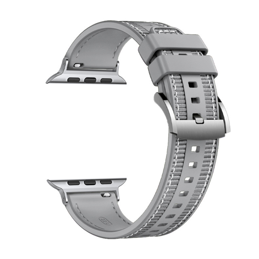 Каишка за Apple Watch 1/2/3/3/4/4/5/5/5/6/6/7/8/7/8/9/9/10/10/11/SE/SE 2/SE 3 (38/40/41/42mm) - Techsuit Watchband (W051) - Сив
