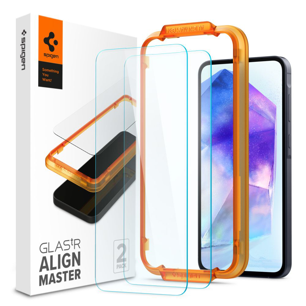 Samsung Galaxy Galaxy A55 5G (комплект 2) - Spigen Glas.TR Align Master (AGL07775) - Прозрачен