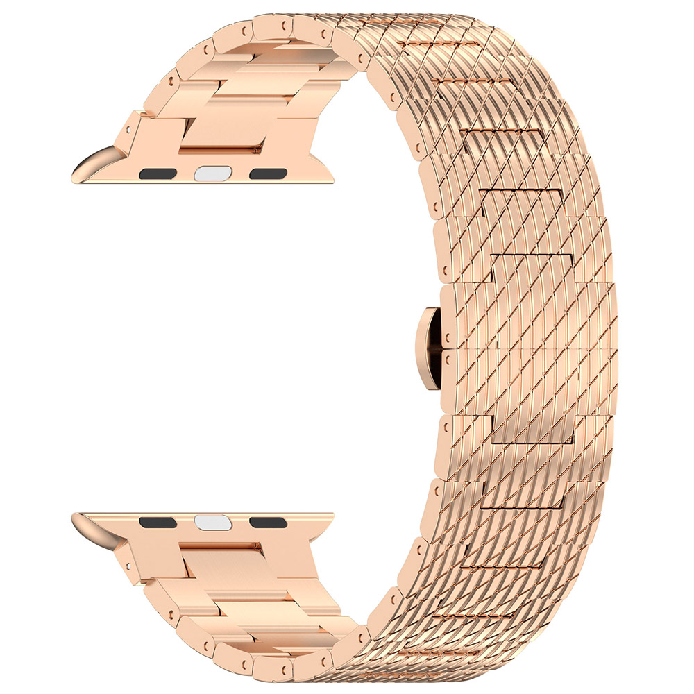 Каишка за Apple Watch 1/2/3/3/4/4/5/5/6/6/7/8/7/8/9/9/10/11/SE/SE 2/SE 3/Ultra/Ultra 2/Ultra 3 (42/44/45/46/49 мм) - Каишка за часовник Techsuit (W052) - Розово злато