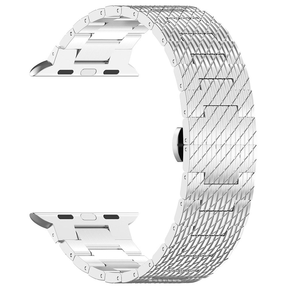 Каишка за Apple Watch 1/2/3/3/4/4/5/5/5/6/6/7/8/7/8/9/9/10/11/SE/SE 2/SE 3/Ultra/Ultra/Ultra 2/Ultra 3 (42/44/45/46/49/49 мм) - Каишка за часовник Techsuit (W052) - Сребрист