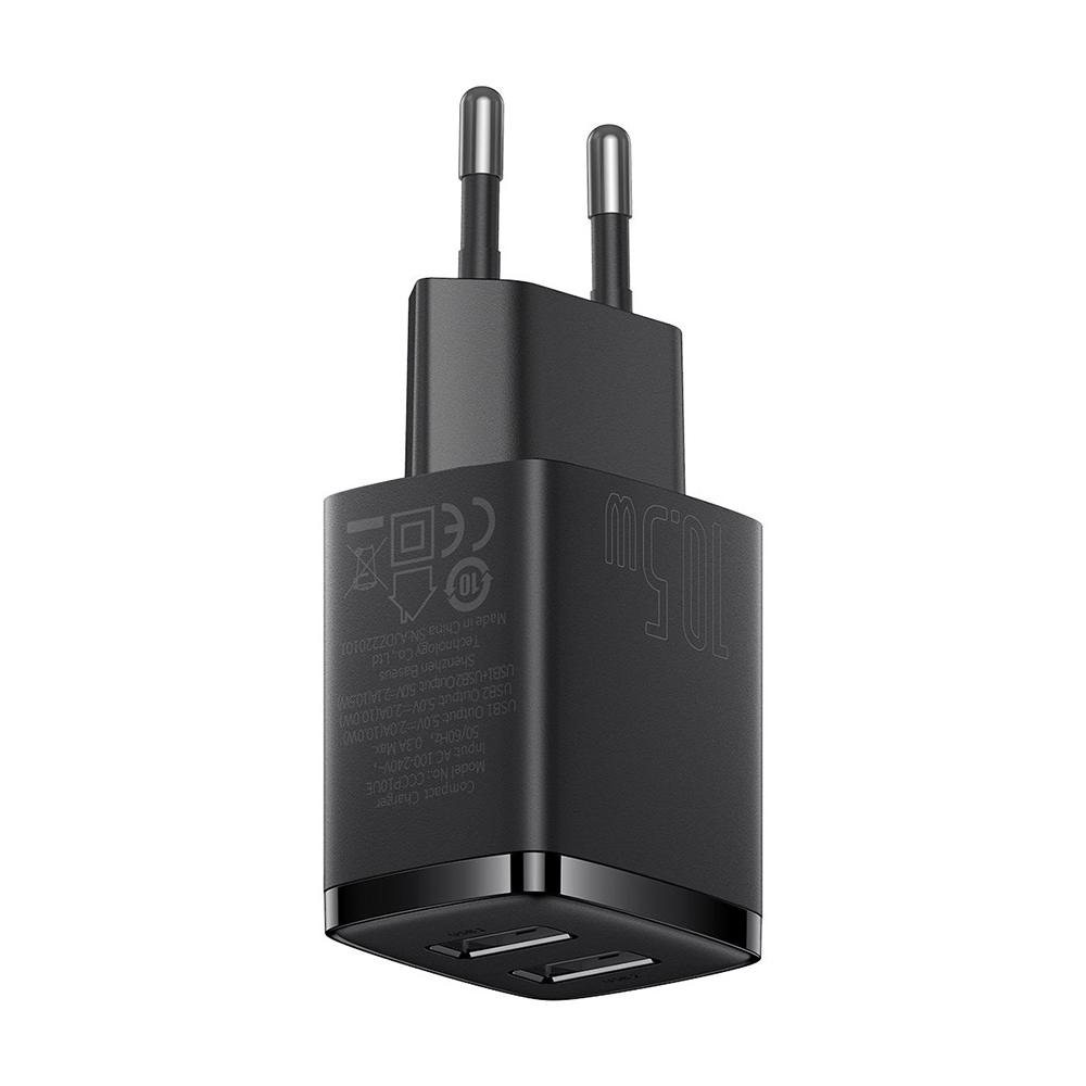 Зарядно 2xUSB 10.5W 2xUSB 10.5W - Baseus (CCXJ010201) - Черно